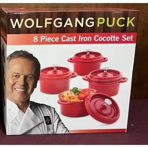Wolfgang Puck : 8-Piece Cast Iron Cocotte Set